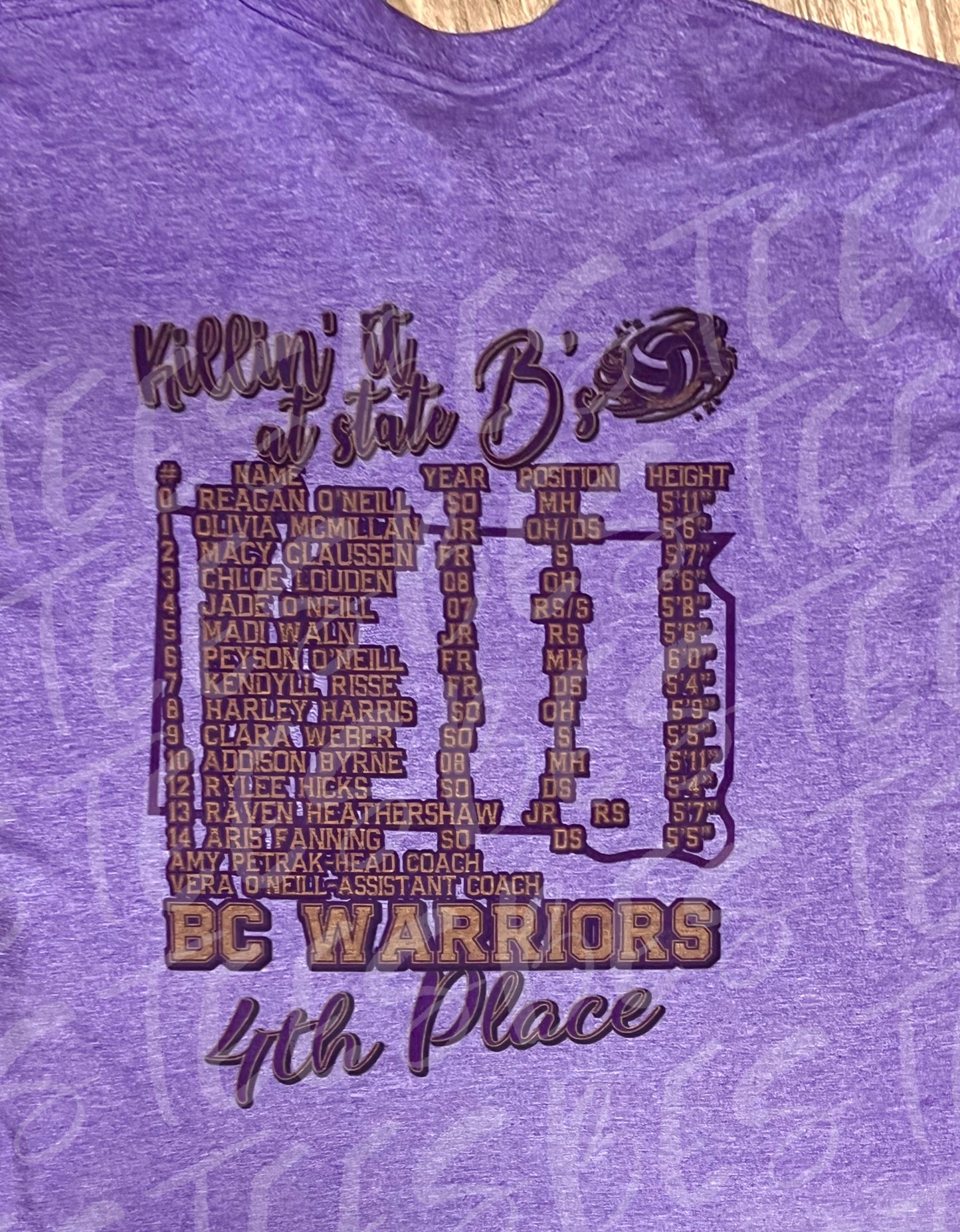 4th Place State B Volleyball T-shirts