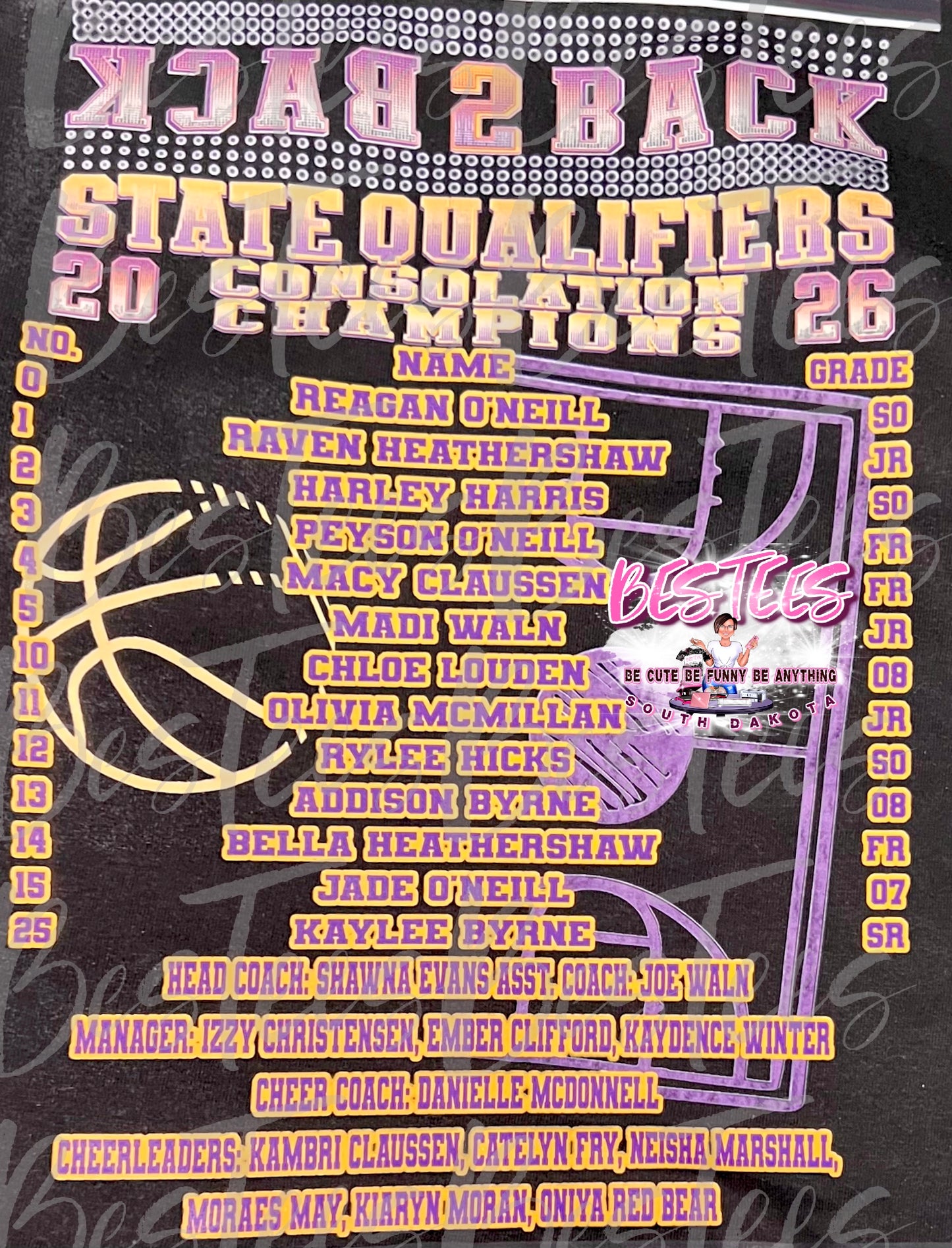 2026 ROSTER & CONSOLATION CHAMPIONS PATCH STATE-BC Girls Basketball