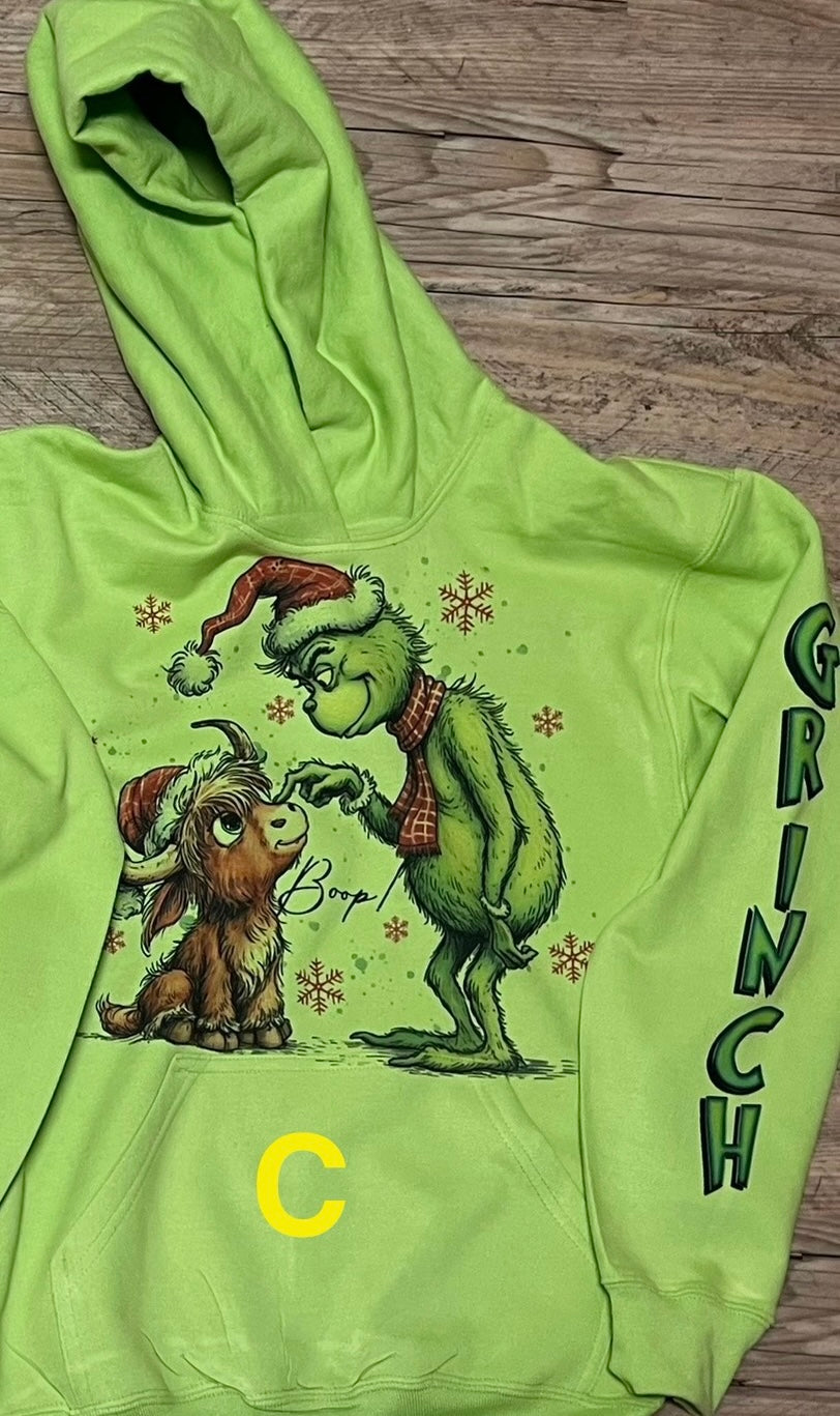 Grinchy Toddler Youth Hoodies