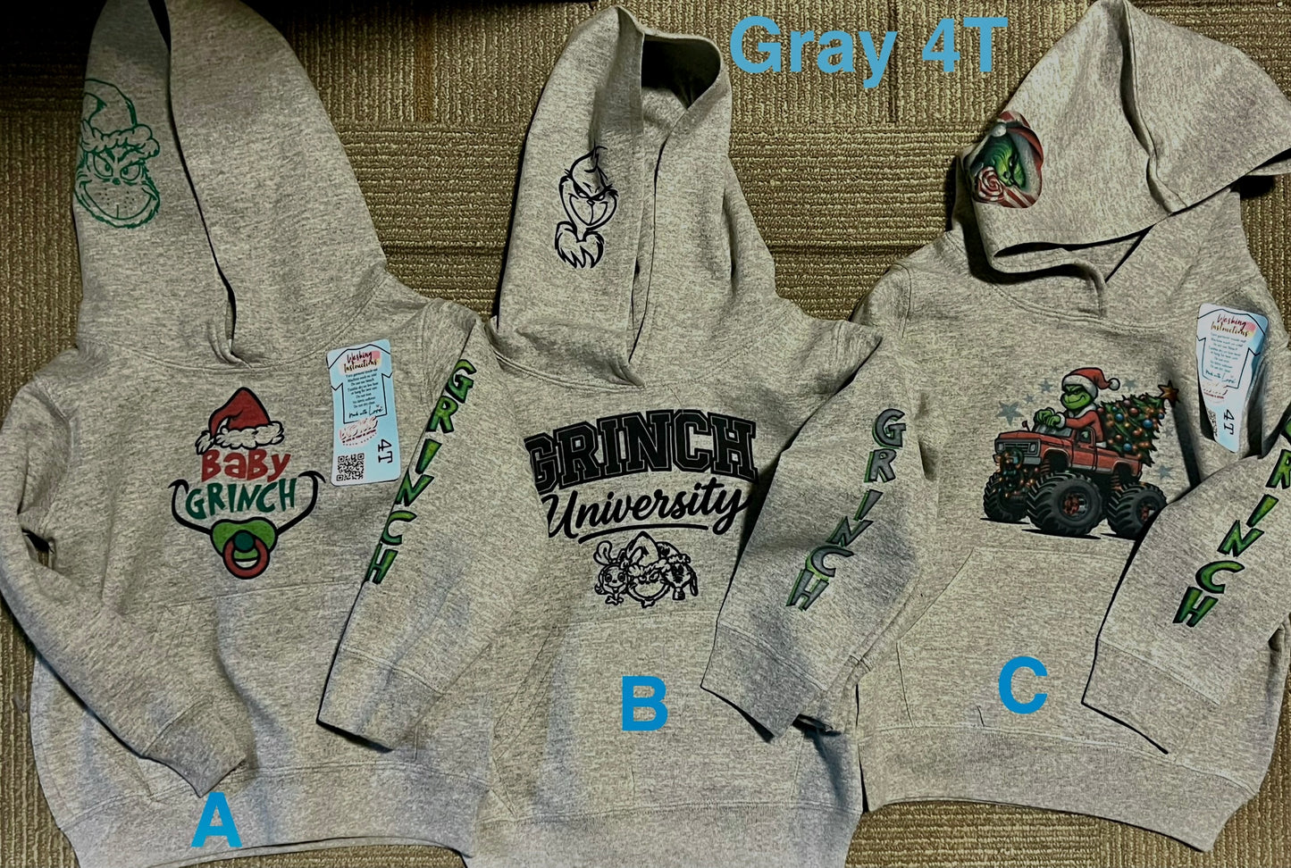 Grinchy Toddler Youth Hoodies