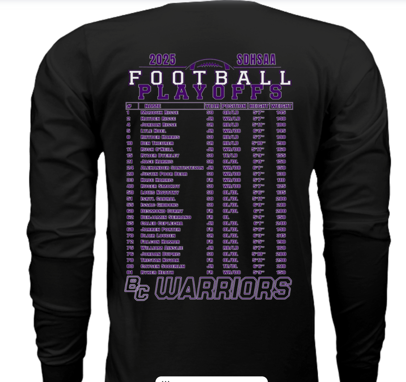 I ordered a few extra...   Black 2025 BC STATE FOOTBALL PLAYOFF  T-Shirt |BESTEES-SD|