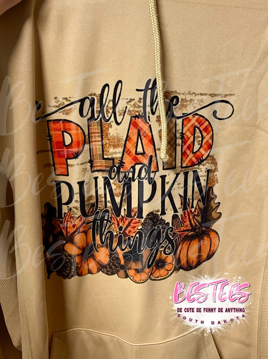 All the Plaid and Pumpkin Fall Hoodie |BESTEES-SD|