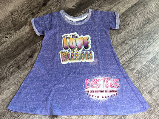 Toddler Warriors Purple Melange Swing Dress Sweater